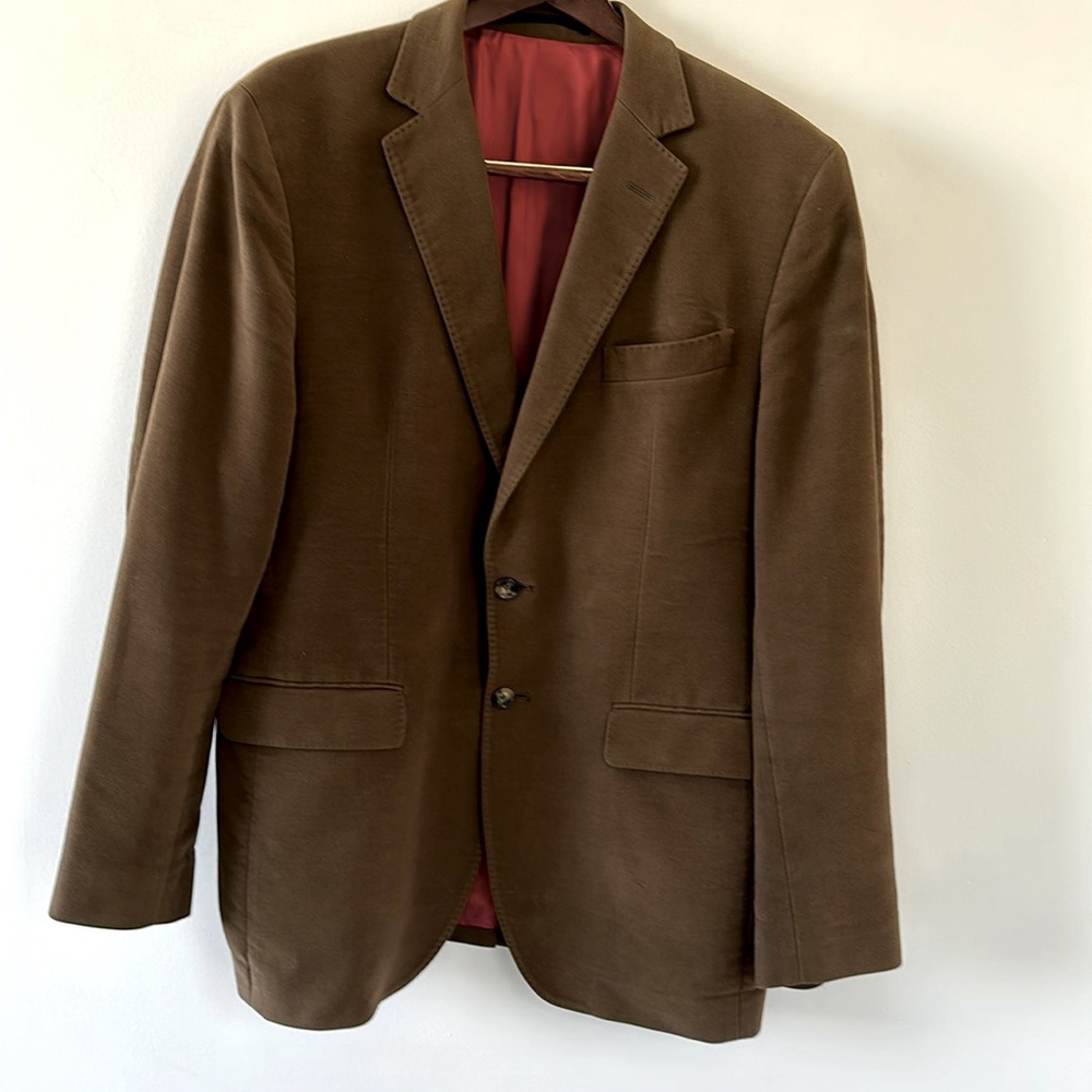 GANT Brown Velvet Two Button  Closure Blazer Size 52 EU